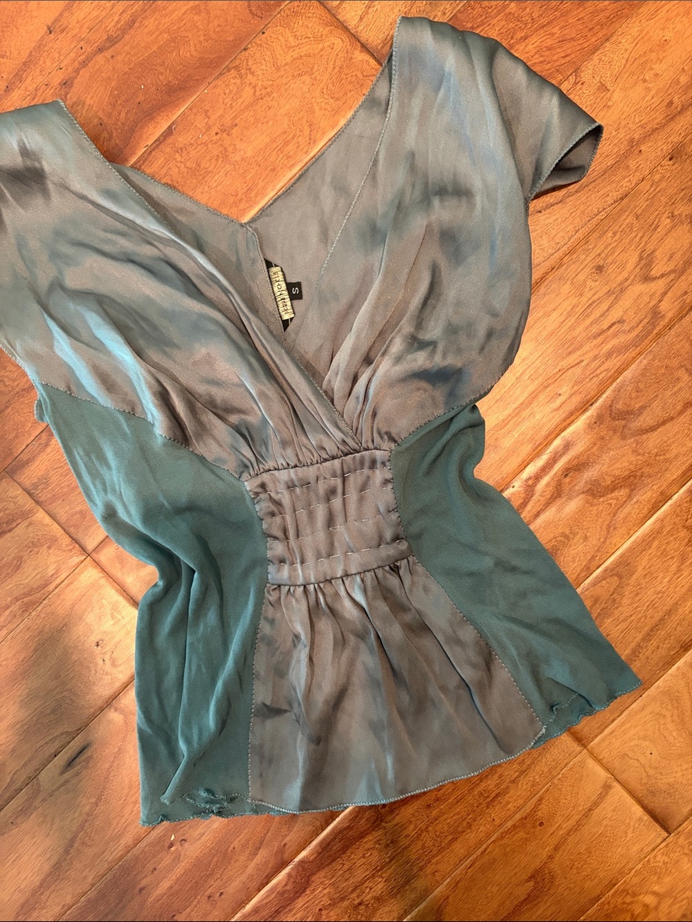 Rozae Nichols Metallic Silk Structured Blouse Size Small